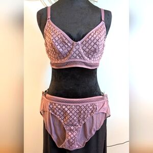 Adore Me Purple Lace Women's Intimate Set (L)